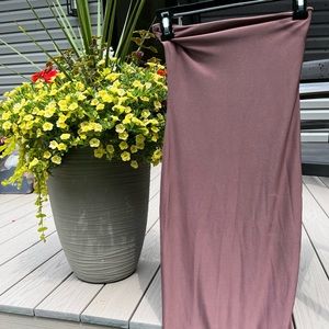 Mauve tight, strapless, cocktail, midi dress